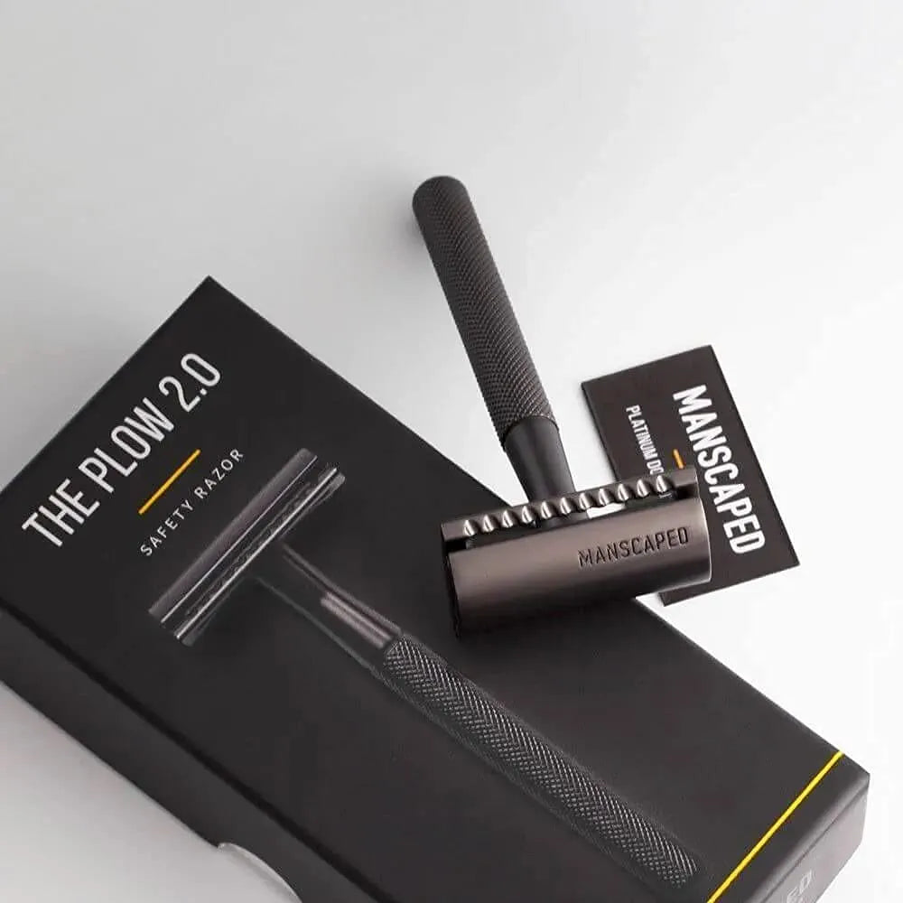 MANSCAPED® The Plow® 2.0 Premium Single Blade Double-Edged Safety Face Razor for Men - Precision Grooming Tool