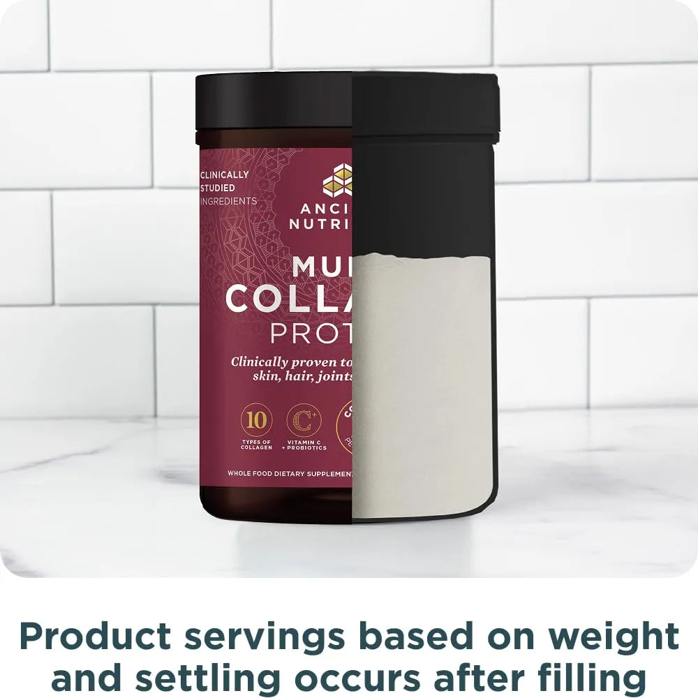 Ancient Nutrition Collagen Peptides Powder, Multi Collagen Protein, Women & Men, Vitamin C, Probiotics, Hydrolyzed Collagen, Supports Skin, Joints, Gut Health, Unflavored
