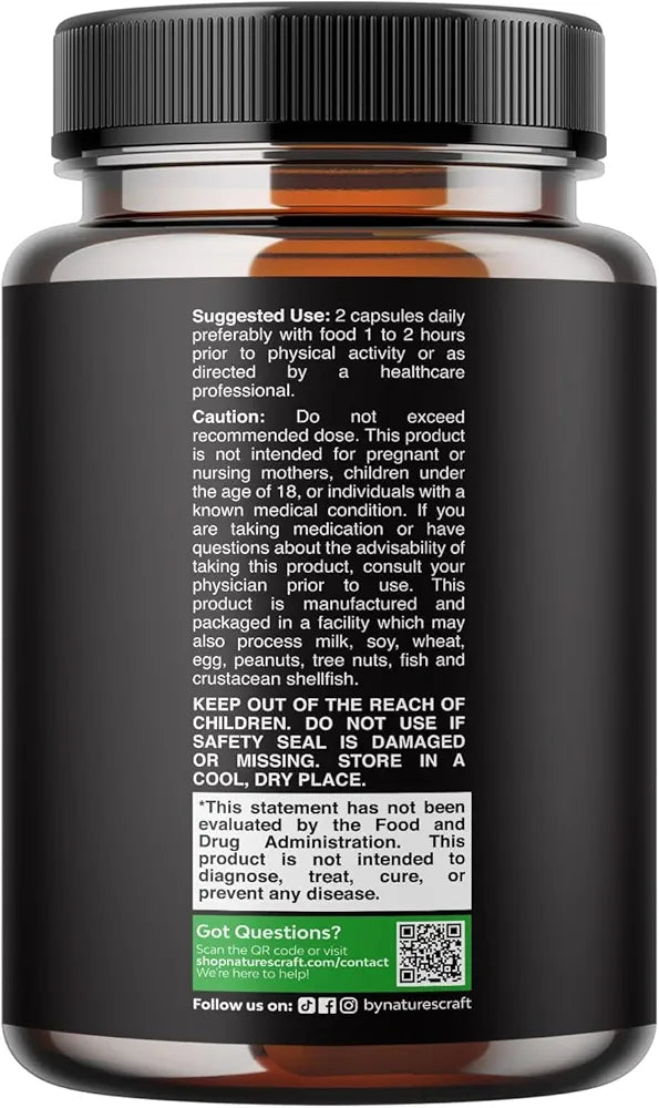 Horny Goat Weed for Men - Extra Strength Male Supplement with Black Maca Root, Tongkat Ali, Saw Palmetto & Panax Ginseng Extract for Stamina & Energy - 60 Count