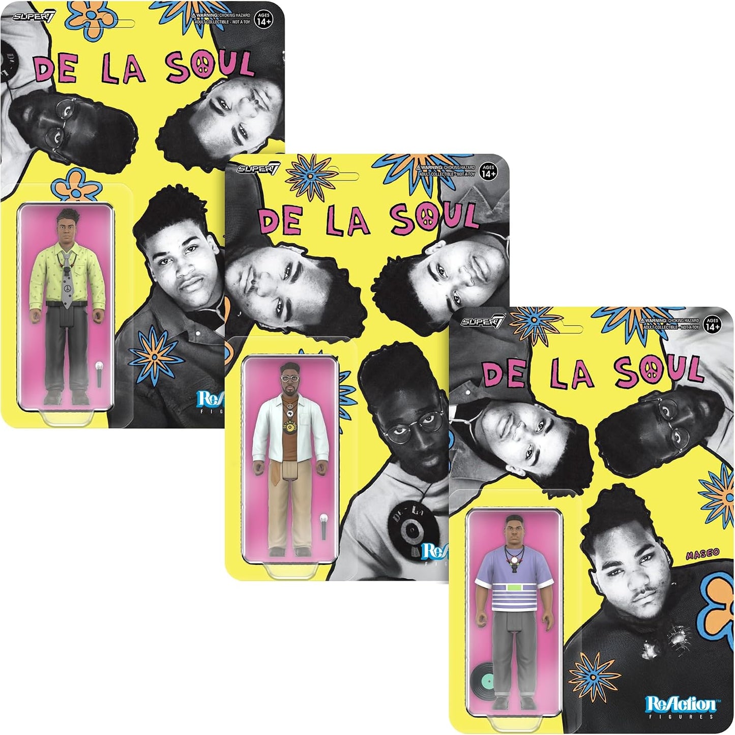 Super7 Reaction Figure De La Soul David Trugoy the Dove Jolicoeur (Me, Myself & I) - 3.75" De La Soul Action Figure with Accessory - Hip Hop Collectibles and Retro Toys