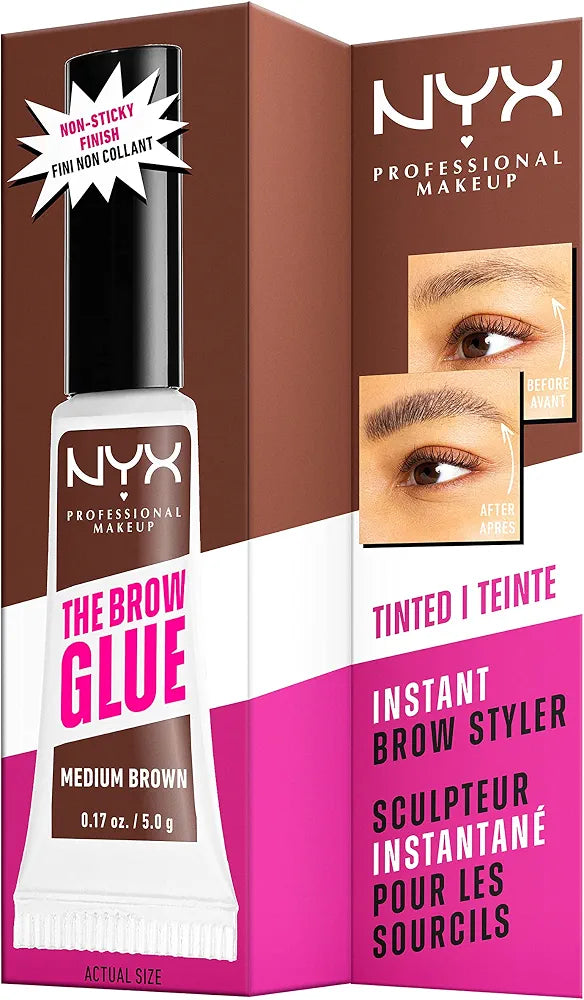 NYX Professional Makeup The Brow Glue, Extreme Hold Eyebrow Styling Gel - Clear
