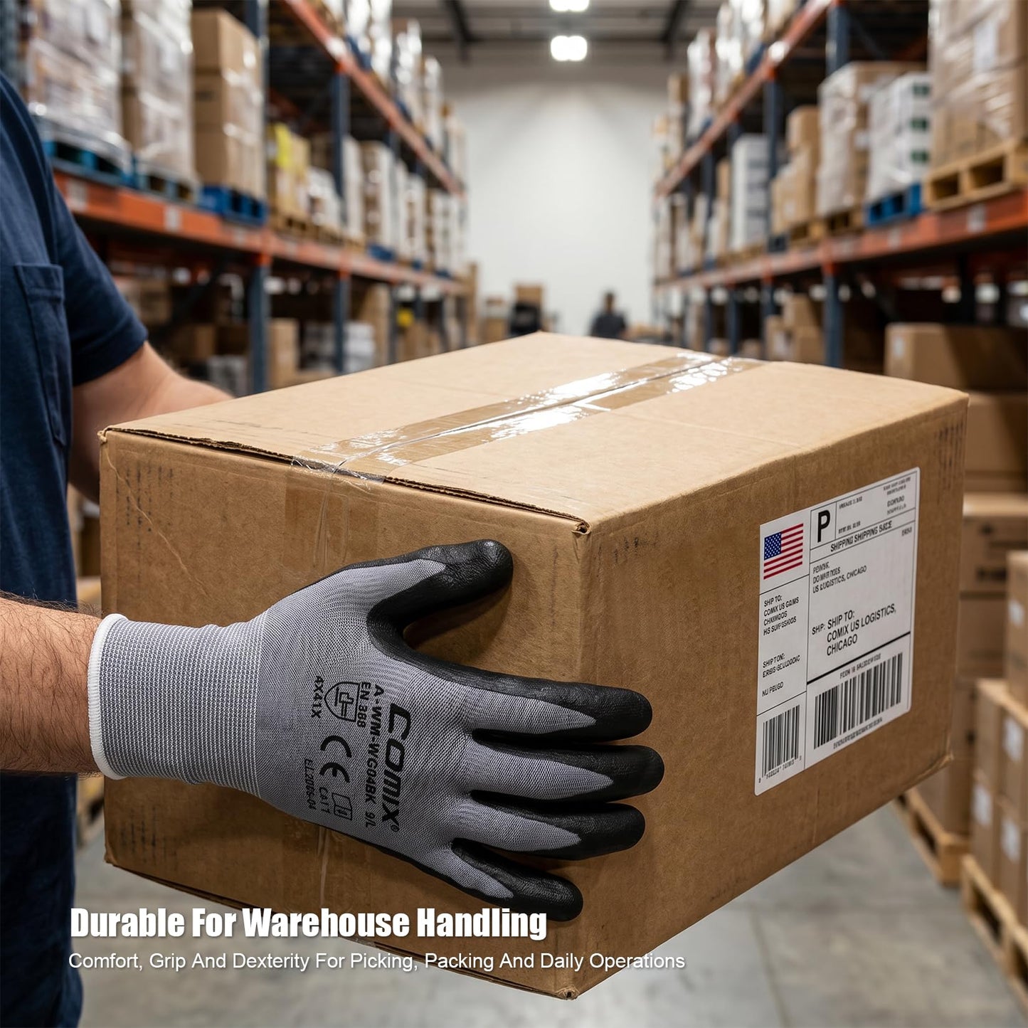 Comix Nitrile Coated Work Gloves, 15G Breathable Micro Foam, 6 Pairs | 15G Microfoam liner for warehouse, assembly, maintenance & automotive. Nitrile coated grip in dry/light-oil conditions