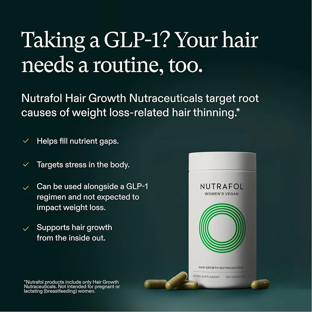 Nutrafol Women's Hair Growth Supplements, for Women 18-44 Years Old, Clinically Tested for Visibly Thicker, Stronger Hair, 100% Vegan Ingredients, Dermatologist Recommended - 1 Month Supply