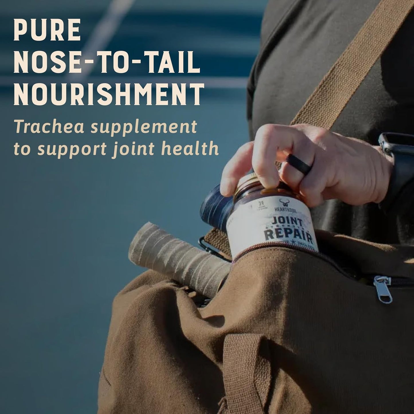 HEART & SOIL Joint Support Supplement, 180 Capsules | 100% grass fed & finished from regenerative cattle with trachea, scapula & bone marrow. Supports joint strength & mobility.