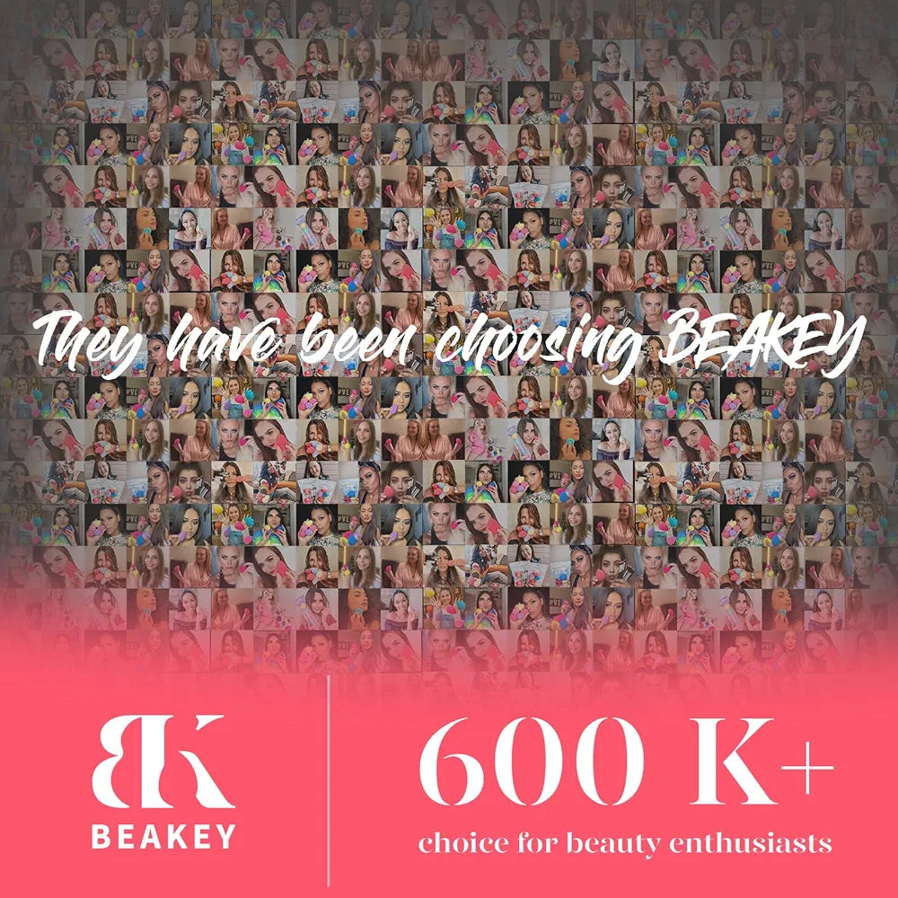BEAKEY 5-Piece Professional Makeup Sponge Set - Latex-Free, Low-Absorption Beauty Blenders for Liquid, Cream, and Powder Foundation