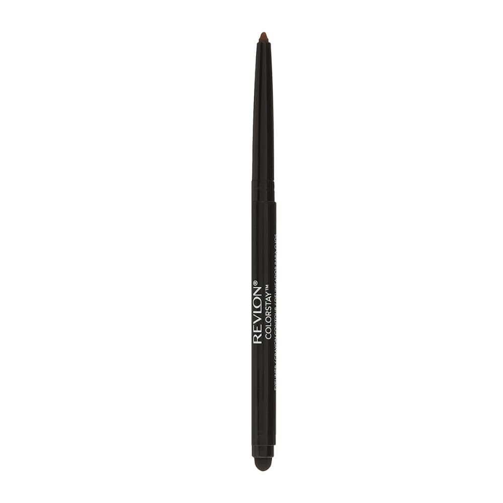 Revlon ColorStay Pencil Waterproof Eyeliner, Smudge-Proof, Eye Makeup with Built-In Sharpener, Long-Lasting, Matte Finish, 202 Black Brown, 0.01 oz | Waterproof pencil eyeliner with built-in sharpener. Smudge-proof, long-lasting, intense matte color.