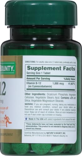 Nature's Bounty Vitamin B12 1000 mcg Supplements, Supports Energy Metabolism, 200 Ct
