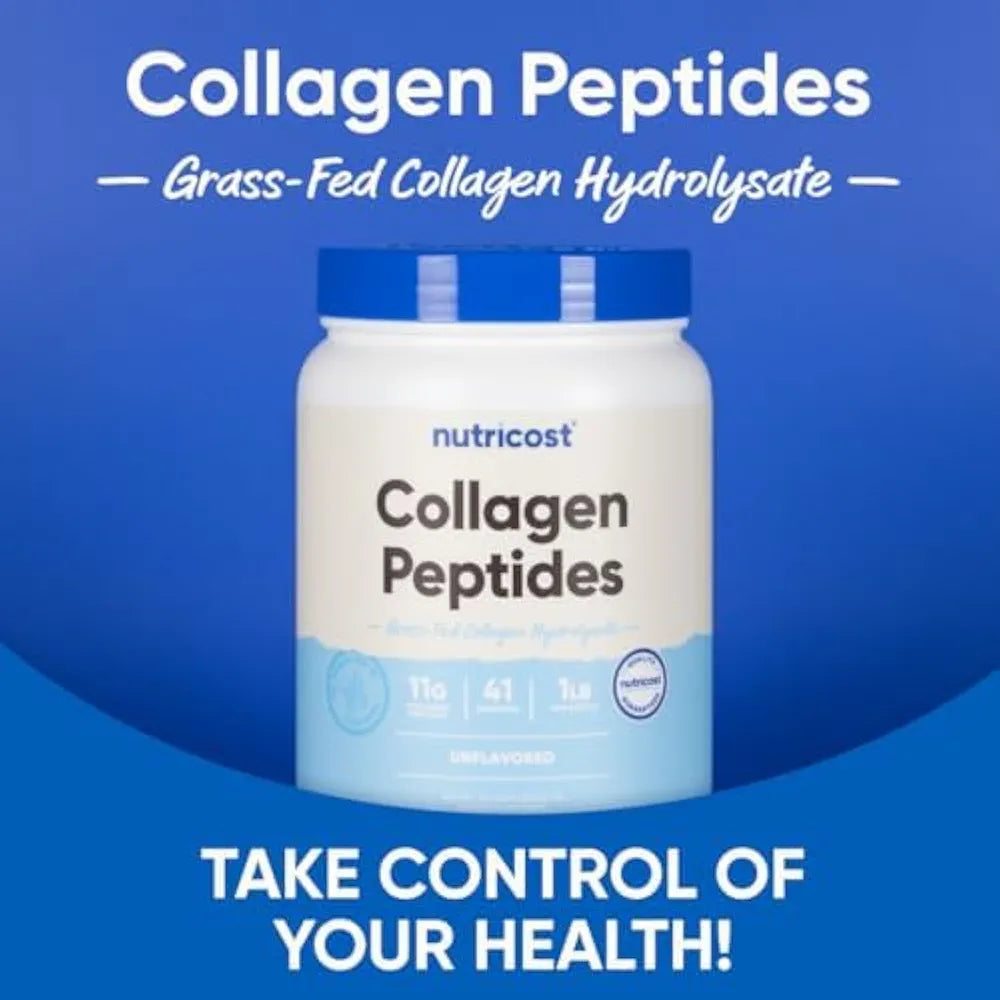 Nutricost Collagen Peptides Powder 1LB  - Grass Fed Bovine Collagen Hydrolysate 