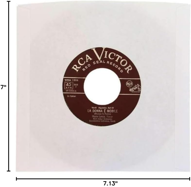 (500) Archival Quality Acid-Free Heavyweight Paper Inner Sleeves for 7 Inch Vinyl Records #07IW