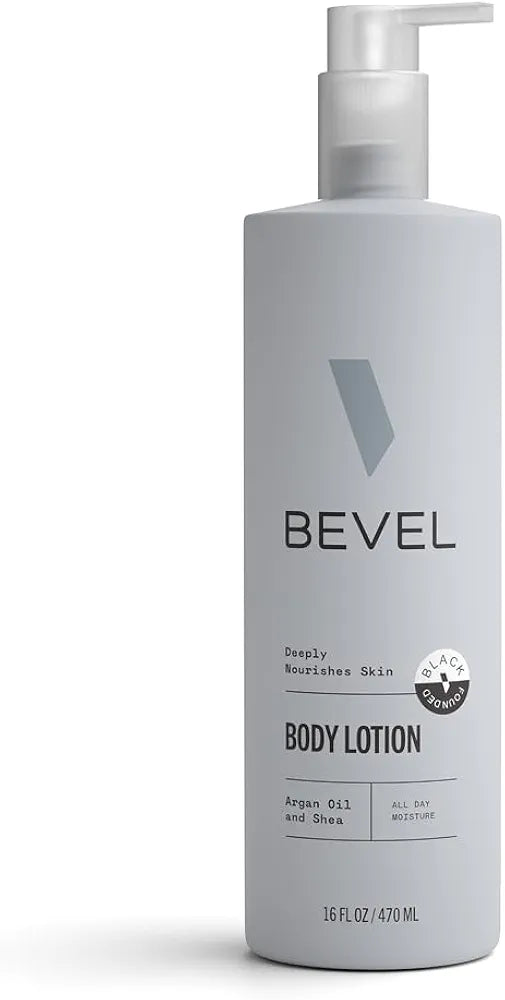 Bevel All Day Men's Body Lotion with Shea Butter and Argan Oil, 16 Oz