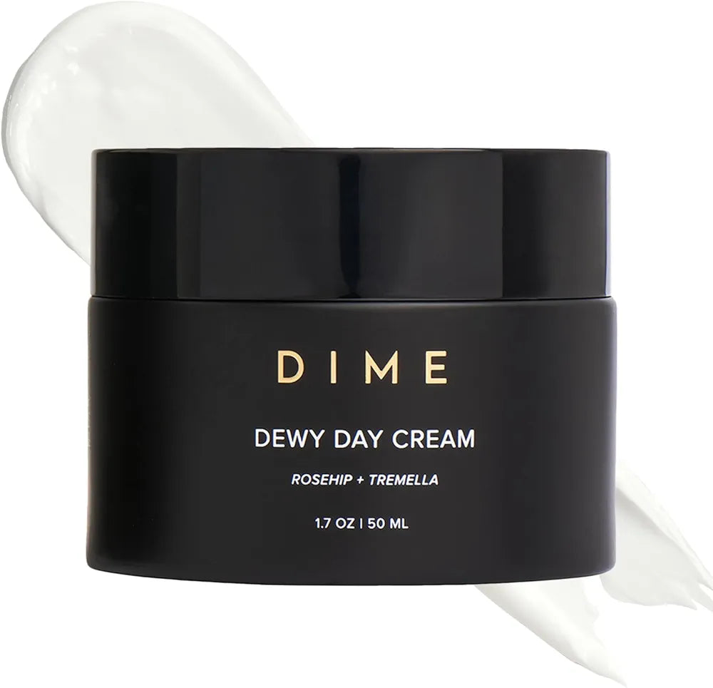 DIME Beauty Dewy Day Cream - Anti-Aging Hydrating Face Moisturizer with Rosehip Oil, Ceramides and Snow Mushroom for Dry and Combination Skin, Vegan and Cruelty-Free, 1.7 oz / 50 ml