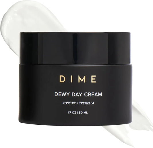 DIME Beauty Dewy Day Cream - Anti-Aging Hydrating Face Moisturizer with Rosehip Oil, Ceramides and Snow Mushroom for Dry and Combination Skin, Vegan and Cruelty-Free, 1.7 oz / 50 ml