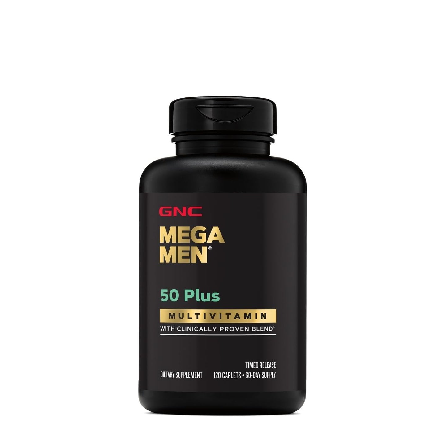 GNC Mega Men 50 Plus Multivitamin for Men | Antioxidants | Heart Health | Prostate and Circulatory Support | 120 Count