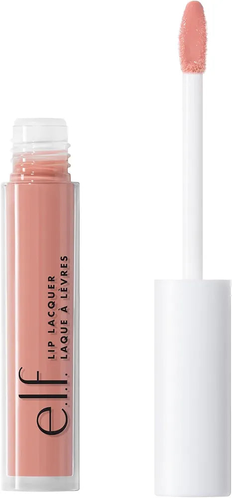 e.l.f. Hydrating Lip Lacquer - Whisper Pink, Non-Sticky Ultra-Shine Gloss with Vitamin A & E, Vegan & Cruelty-Free