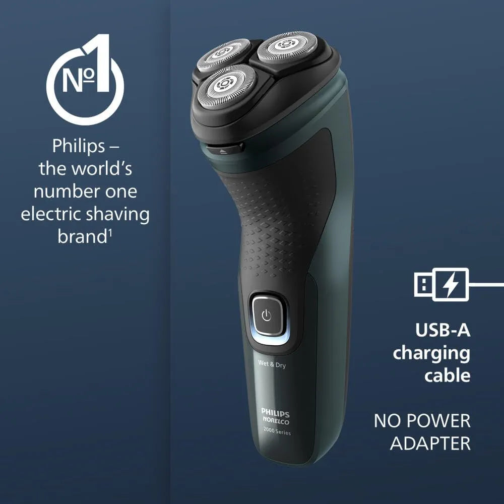 Philips Norelco Shaver 2600 Series Wet & Dry Electric Shaver with Pop-up Trimmer and Travel Pouch - Dark Forest Green (Model X3052/91)