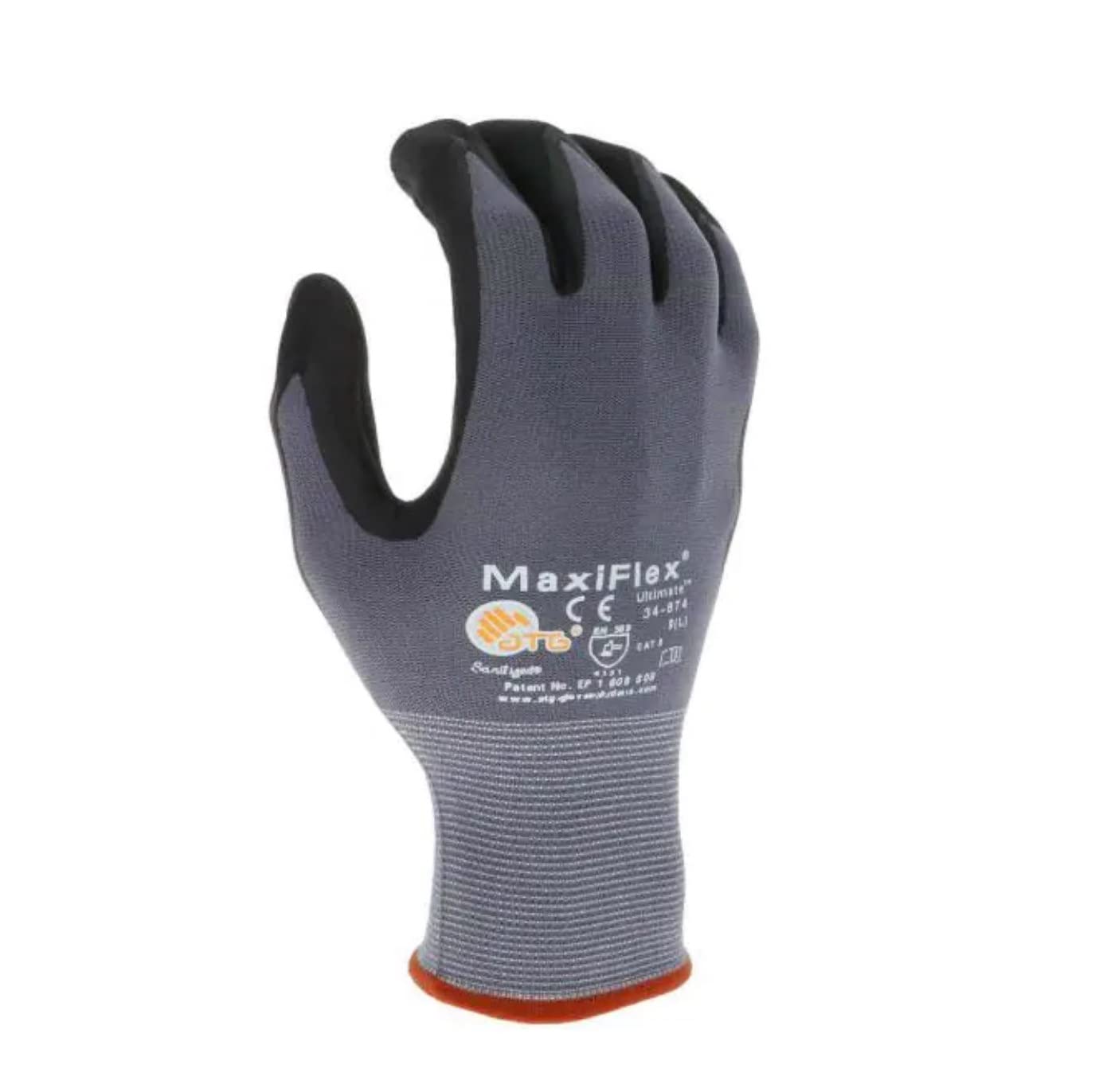 MaxiFlex Seamless Knit Nylon Gloves with Nitrile Coat and Micro Foam Grip on Palm and Fingers Cut Resistance