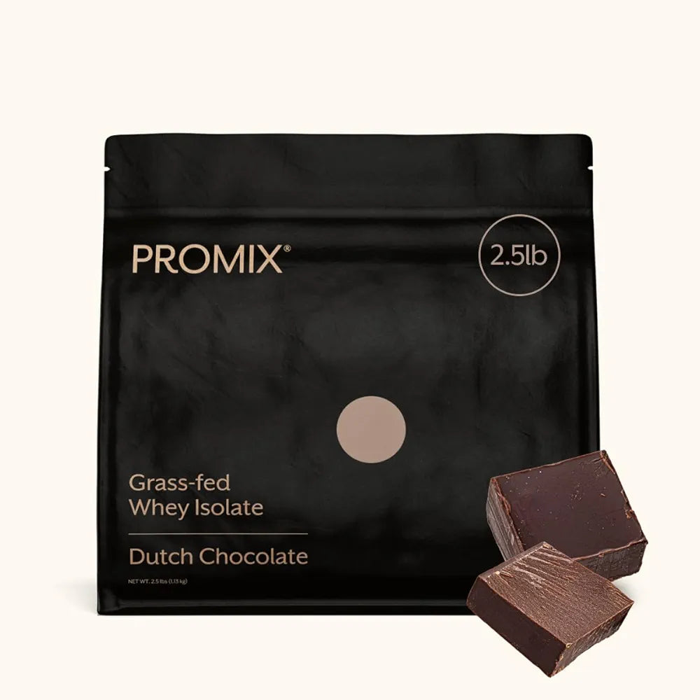 ProMix Nutrition Whey Protein Isolate Powder, Chocolate - Grass-Fed - ­Post Workout Fitness & Nutrition Shakes, Smoothies & Cooking Recipes - Gluten-Free & Keto-Friendly - 2.5 Pound 
