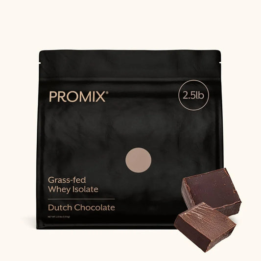ProMix Nutrition Whey Protein Isolate Powder, Chocolate - Grass-Fed - ­Post Workout Fitness & Nutrition Shakes, Smoothies & Cooking Recipes - Gluten-Free & Keto-Friendly - 2.5 Pound 
