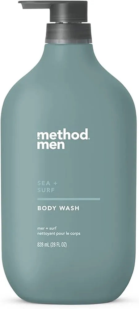 Method Men Body Wash, Sea and Surf Scent, Paraben and Phthalate Free, Quick-Lathering Cleansers, Cruelty Free, 28 oz