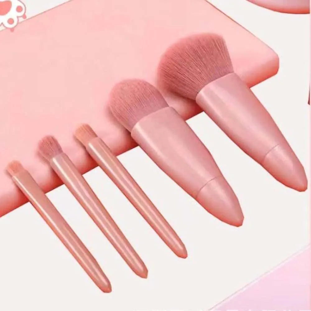 COSHINE 5-Piece Mini Travel Makeup Brush Set - Complete Cosmetic Tool Kit