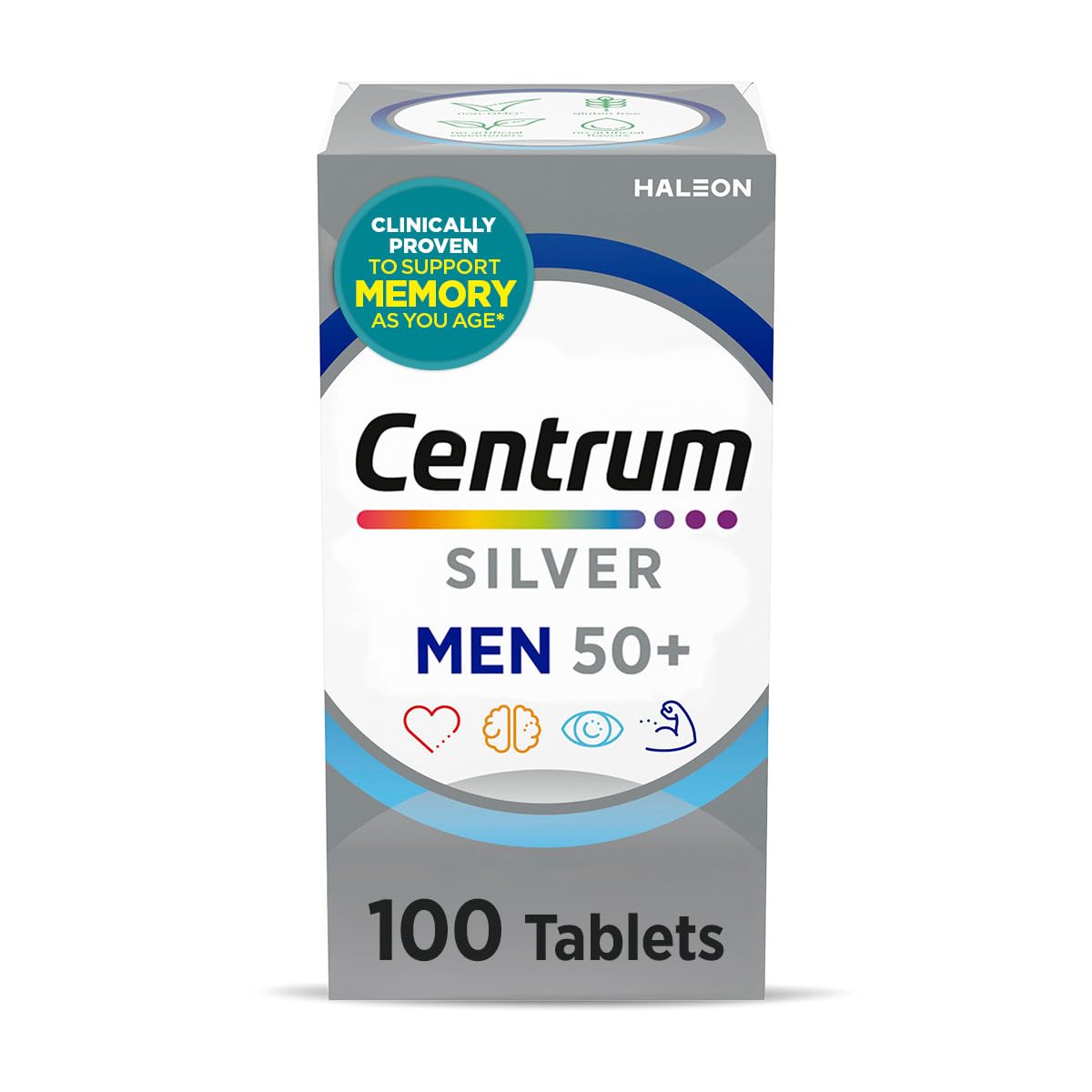 Centrum Silver Men's 50+ Multivitamin with Vitamin D3, B-Vitamins, Zinc for Memory and Cognition - 200 Tablets