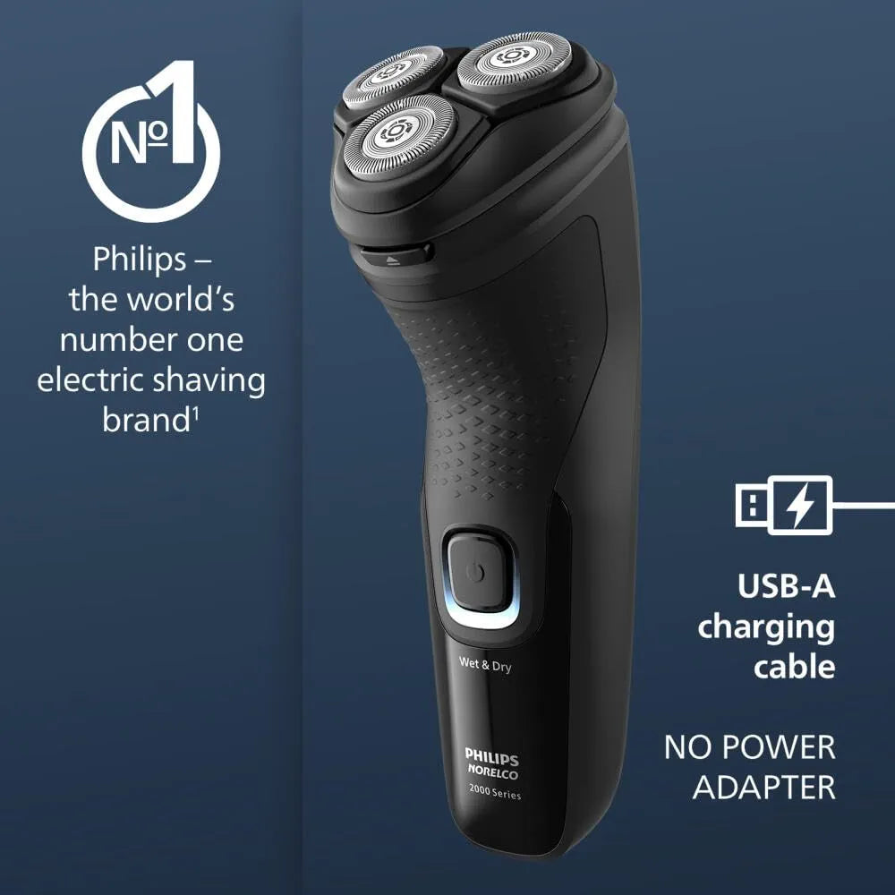Philips Norelco Shaver 2400 Series Wet & Dry Electric Shaver with Pop-up Trimmer and Protective Cap, Deep Black (Model X3001/90)