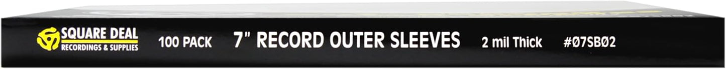 (100) 7" 45rpm Record Outer Sleeves - Super Clear Premium 2 Mil Thick - Perfect Fit, Archival Quality #07SB02