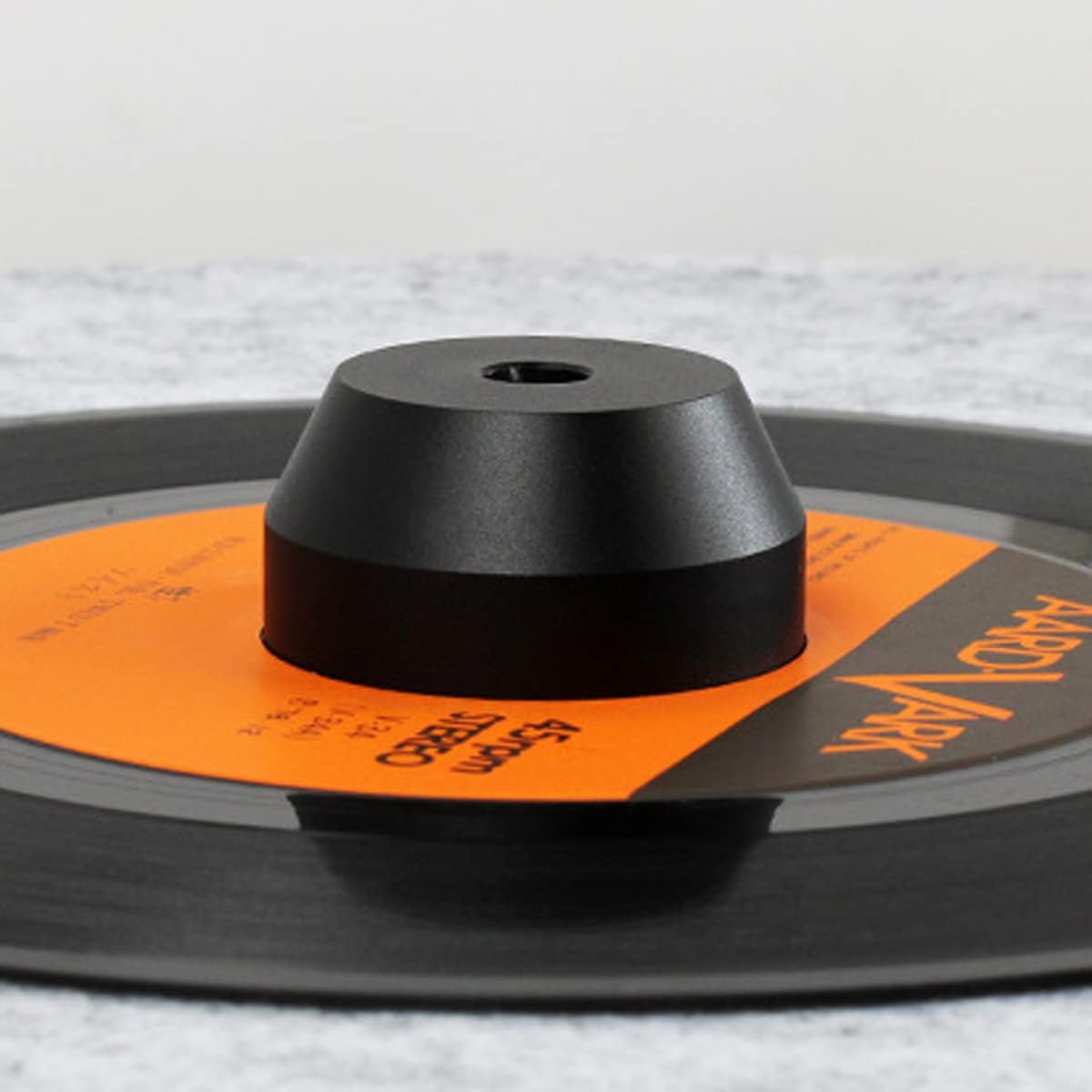 45 RPM Record Adapter Durable Solid Aluminum Dome Center Adapter for 7 Inch Vinyl Record (51G, Black)