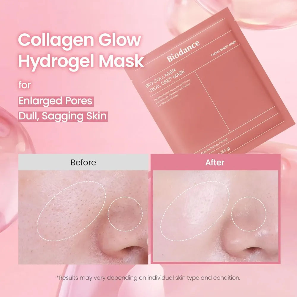 BIODANCE Bio-Collagen Real Deep Hydrating Overnight Hydrogel Face Mask - 4 Pack
