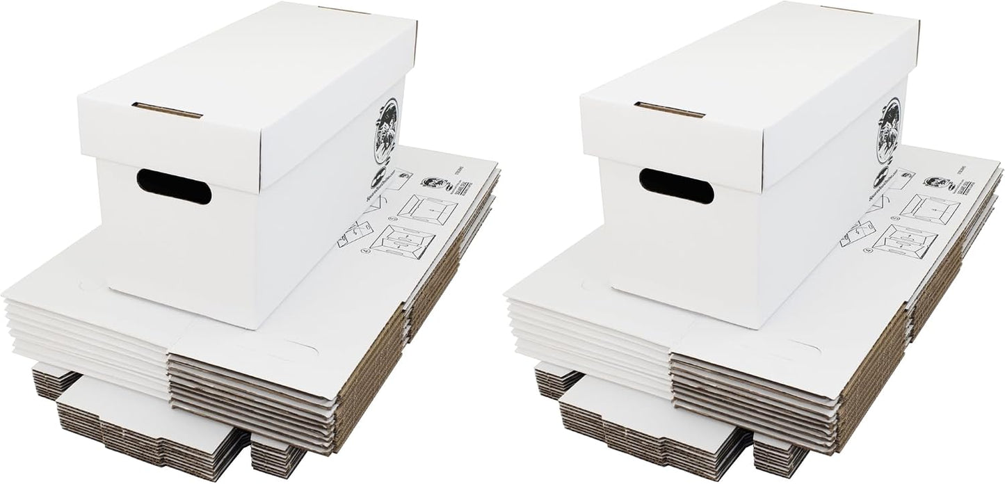 Durable Set of 5 - 7 inch Vinyl Record Storage Boxes - Sturdy Cardboard Construction with Removable Lid - Holds Up to 200 Records Each - Built Tough for Long-Term, Secure Archival Storage - #07BC09