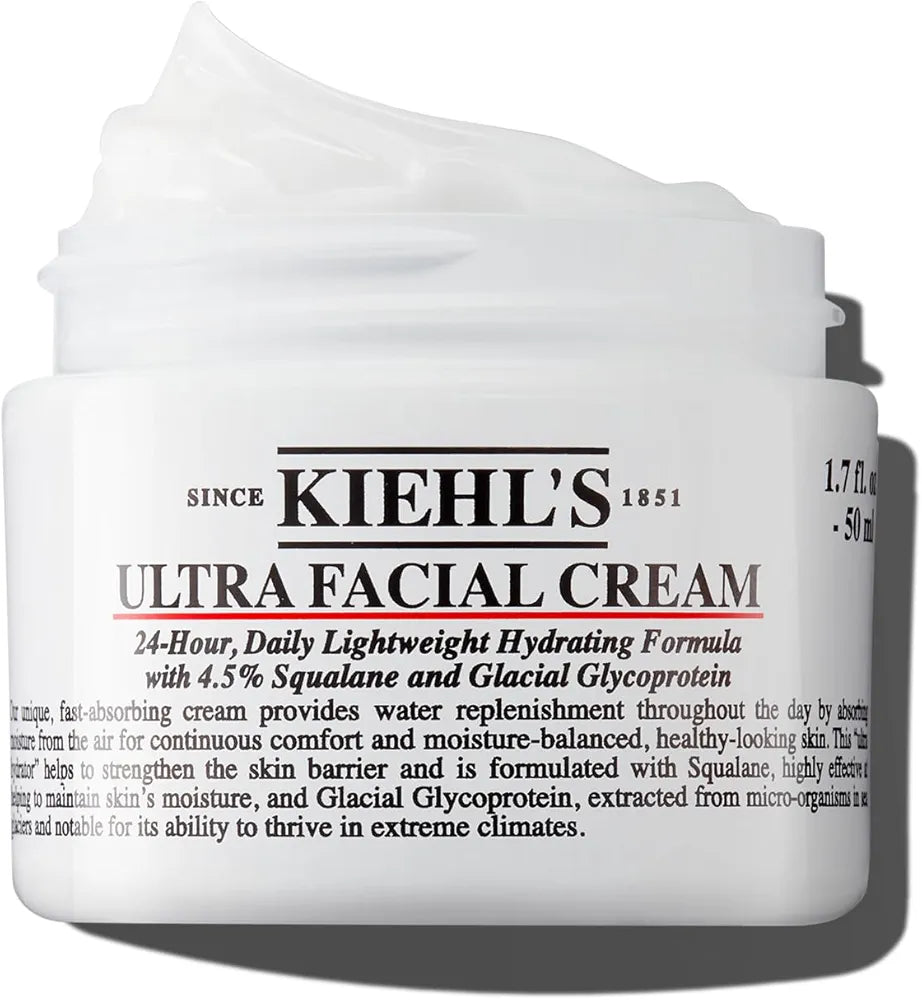 Kiehl's Ultra Facial Cream, with 4.5% Squalane to Strengthen Skin's Moisture Barrier, Skin Feels Softer and Smoother, Long-Lasting Hydration, Easy and Fast-Absorbing, Suitable for All Skin Types