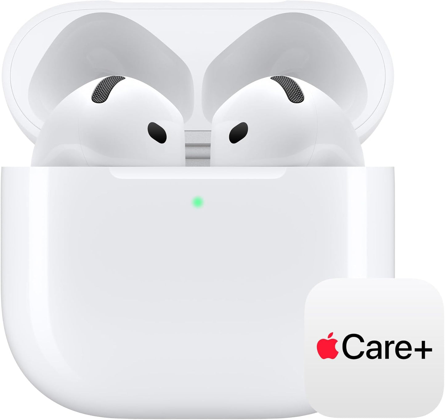 Apple AirPods 4 Wireless Earbuds, Bluetooth Headphones, Personalized Spatial Audio, Sweat and Water Resistant, USB-C Charging Case, H2 Chip, Up to 30 Hours of Battery Life with AppleCare+ (2 Years)