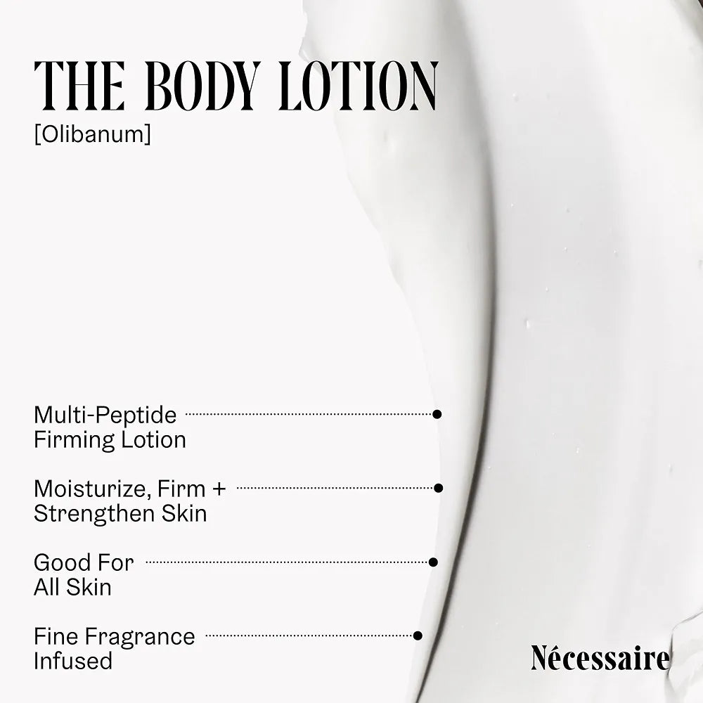 Nécessaire The Body Lotion Olibanum: Multi-Peptide Firming Moisturizer with 2.5% Niacinamide, 15.2oz