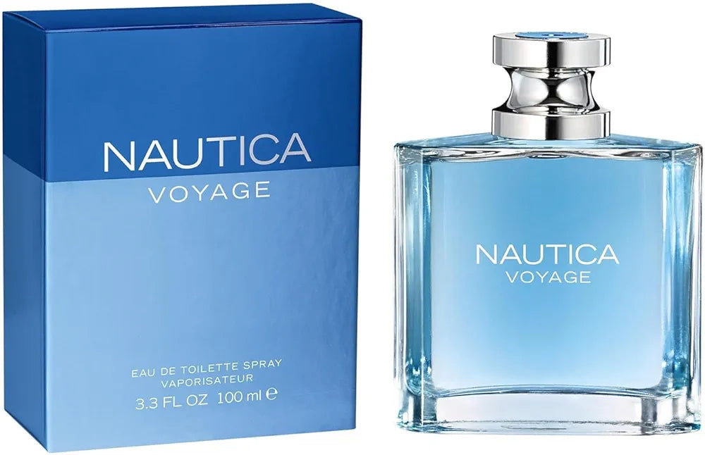 Nautica Voyage Eau De Toilette for Men - Fresh Aquatic Fragrance with Notes of Apple, Water Lotus, Cedarwood, and Musk - 3.3 Fl oz