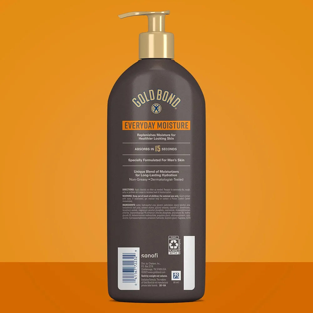 Gold Bond Men's Essentials Everyday Moisture Daily Body & Hand Lotion with Vitamin C, 24 oz.