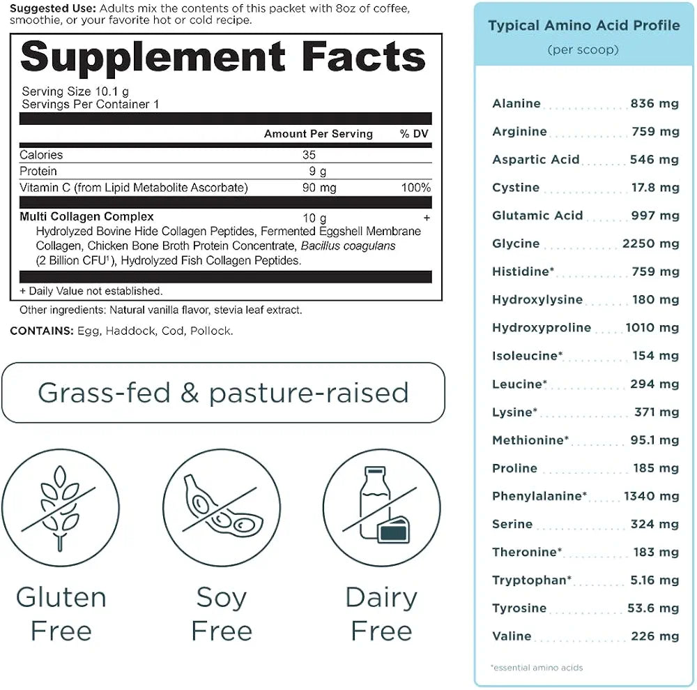Ancient Nutrition Collagen Peptides Powder, Multi Collagen Protein, Women & Men, Vitamin C, Probiotics, Hydrolyzed Collagen, Supports Skin, Joints, Gut Health, Unflavored, 40 Stick Packs