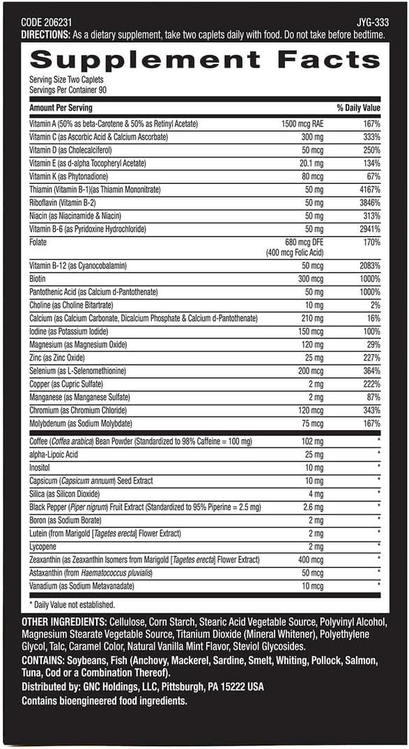 GNC Mega Men Energy & Metabolism Multivitamin for Men | Antioxidants and Increased Calorie Burning | 180 Count