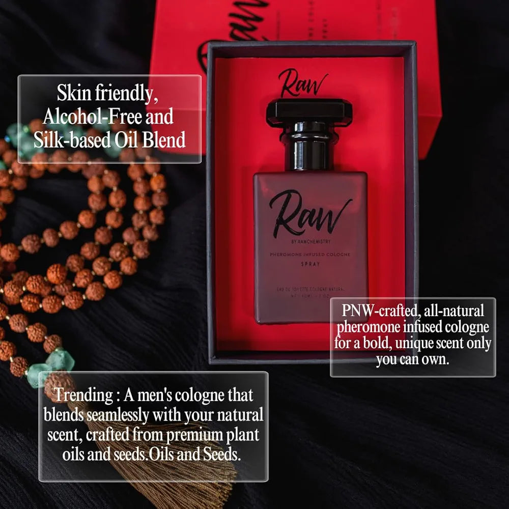 RawChemistry Pheromone-Infused Cologne Spray for Men - Long-Lasting Masculine Fragrance
