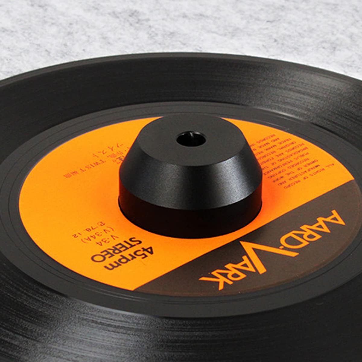 45 RPM Record Adapter Durable Solid Aluminum Dome Center Adapter for 7 Inch Vinyl Record (51G, Black)