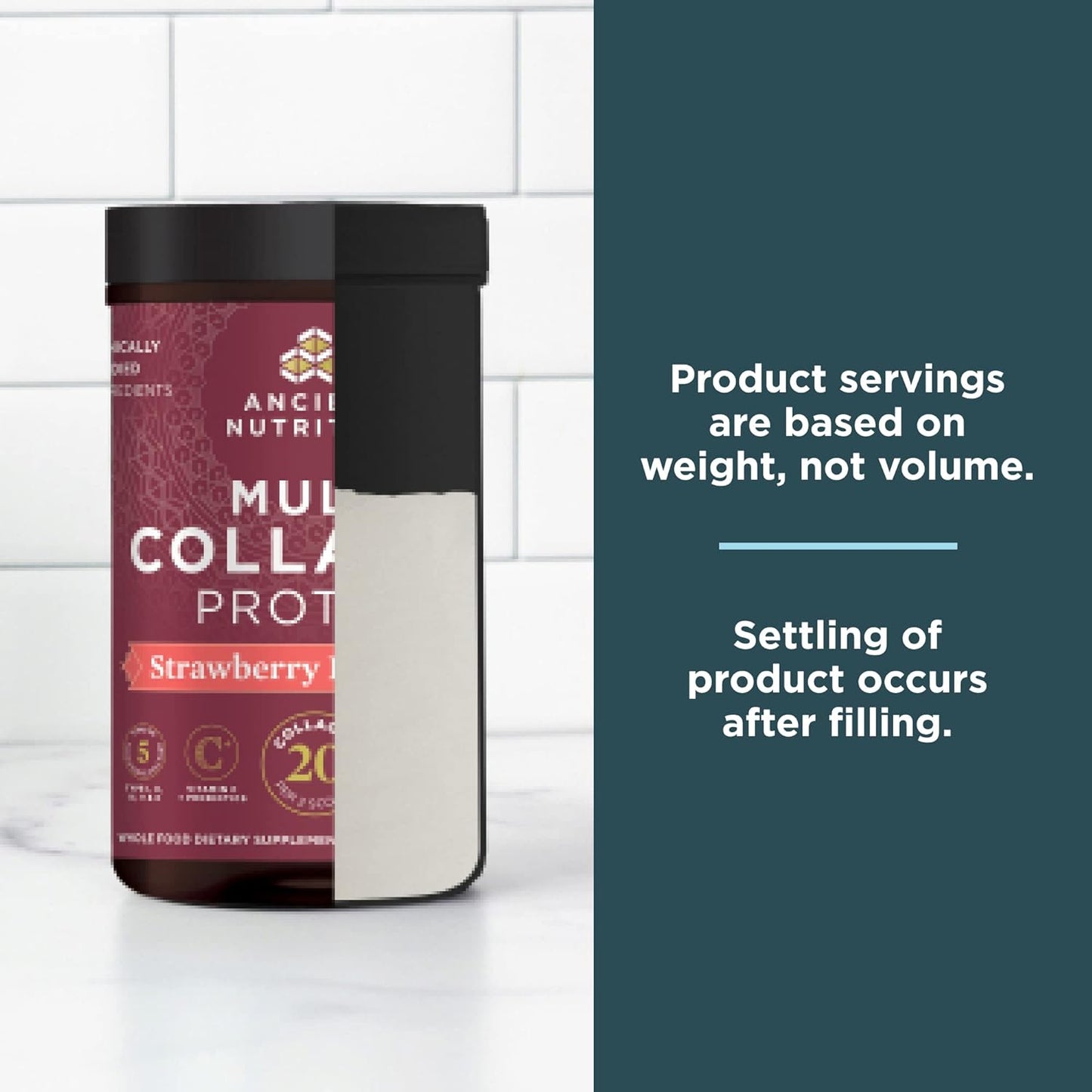 Ancient Nutrition Collagen Peptides Powder, Multi Collagen Protein, Women & Men, Vitamin C, Probiotics, Hydrolyzed Collagen, Supports Skin, Joints, Gut Health, Unflavored (40 Servings)