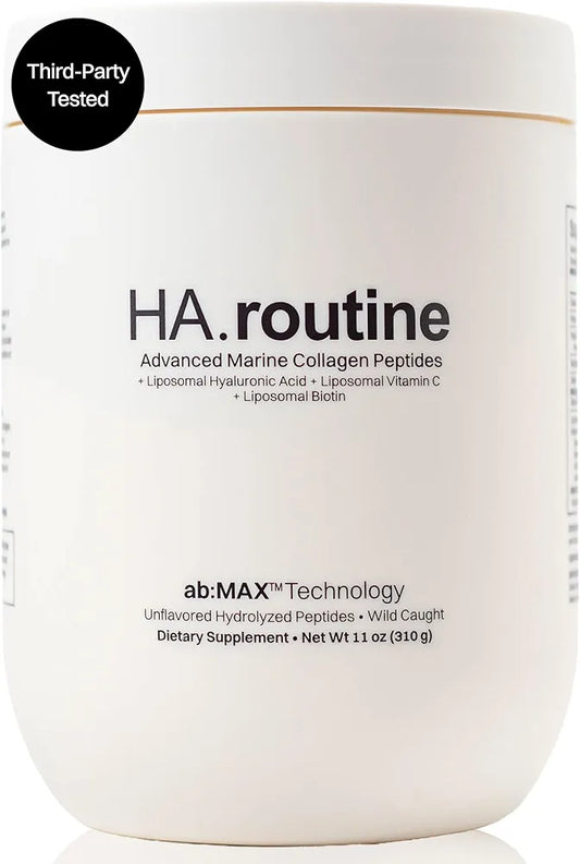 Haroutine Advanced Marine Collagen Peptides Powder + Liposomal Vitamin C, Hyaluronic Acid & Biotin, Type I Collagen Supplement for Skin, Hair, Nails, Joint & Gut Health, Unflavored-Packaging May Vary