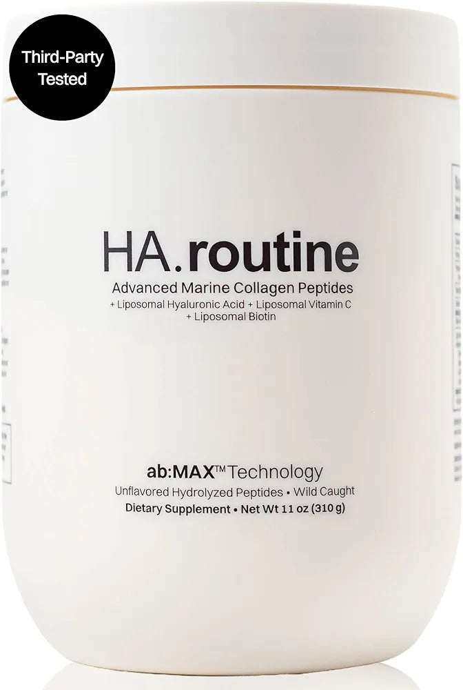 Haroutine Advanced Marine Collagen Peptides Powder + Liposomal Vitamin C, Hyaluronic Acid & Biotin, Type I Collagen Supplement for Skin, Hair, Nails, Joint & Gut Health, Unflavored-Packaging May Vary