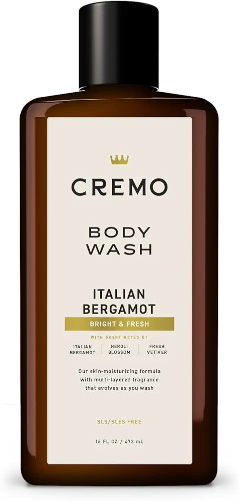 Cremo Body Wash for Men, Rich-Lathering Italian Bergamot, 16 Fl Oz