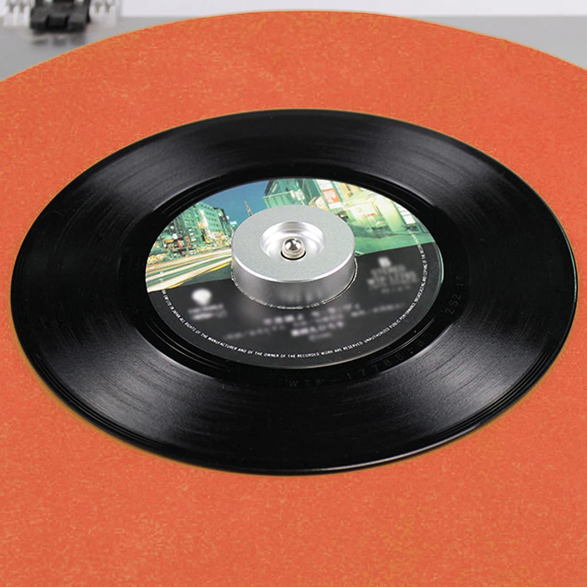 45 RPM Record Adapter Durable Solid Aluminum Dome Center Adapter for 7 Inch Vinyl Record (51G, Black)