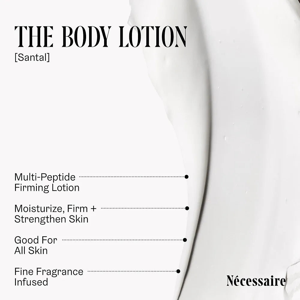 Nécessaire The Body Lotion – Santal, Multi-Peptide Firming Moisturizer with 2.5% Niacinamide, 450ml