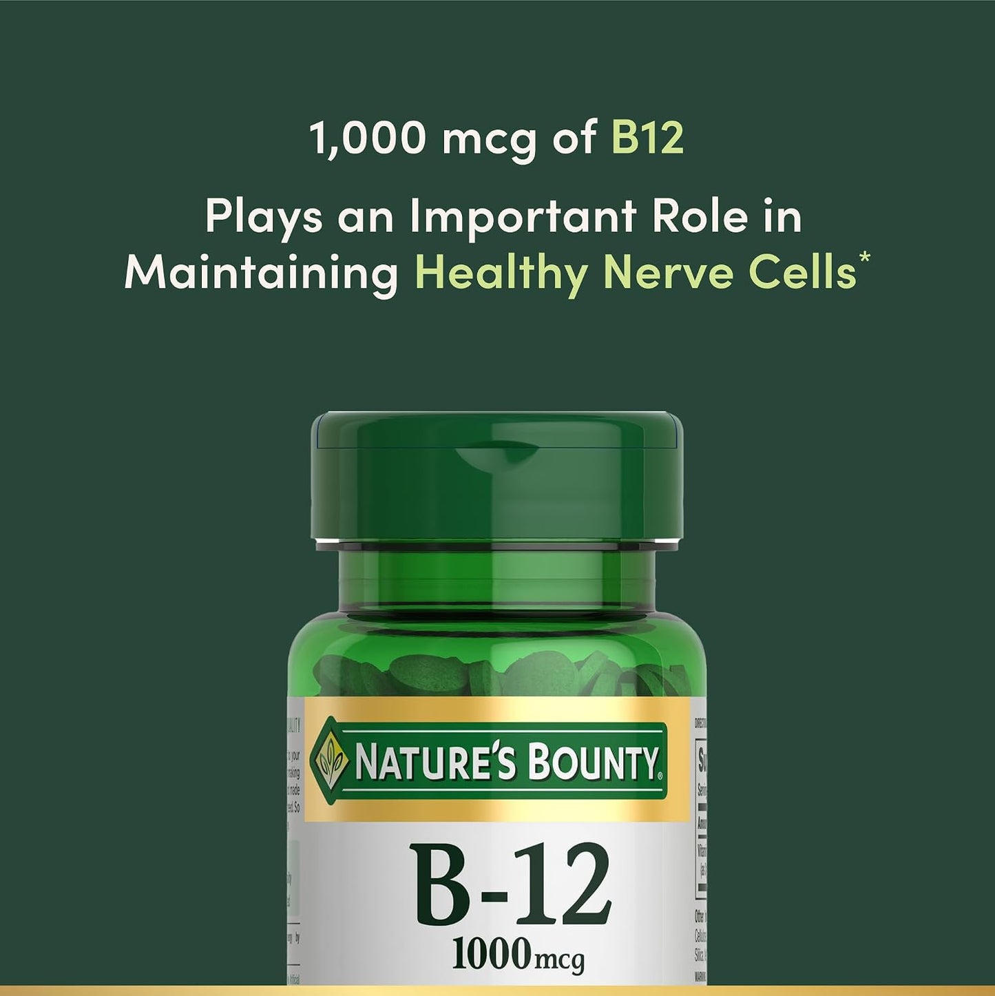 Nature's Bounty Vitamin B12 1000 mcg Supplements, Supports Energy Metabolism, 200 Ct