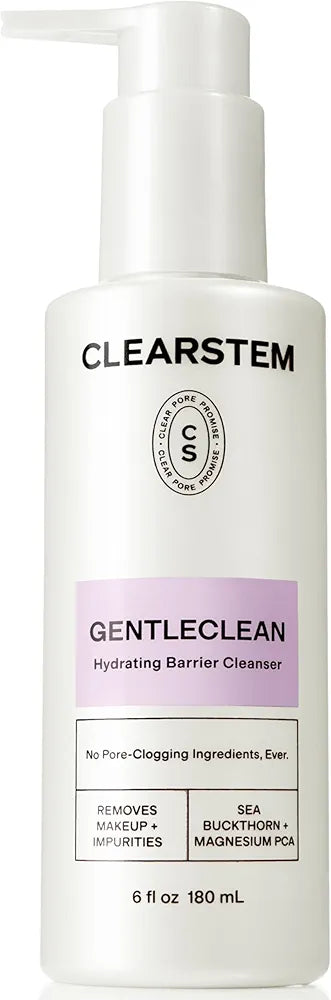 CLEARSTEM GENTLECLEAN Vitamin C Infused Calming Facial Cleanser and Makeup Remover with Goldenseal and Green Tea, 6 fl oz