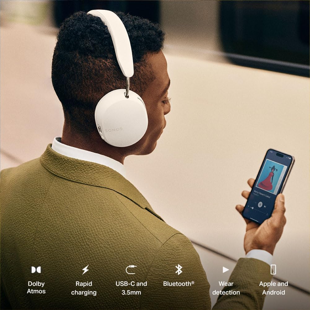 Sonos Ace Noise Cancelling Bluetooth Over-Ear Headphones - White
