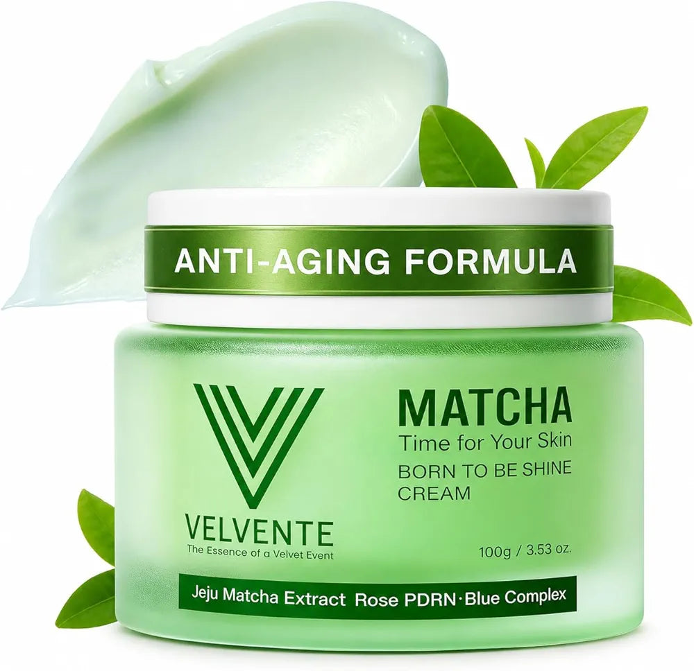 Matcha Anti Aging Face Cream Rose PDRN, Korean Hydrating Firming Facial Moisturizer to Reduce Wrinkles, Soothing Radiance, Glowy Skin, Day & Night Cream for All Skin Types,3.53 oz