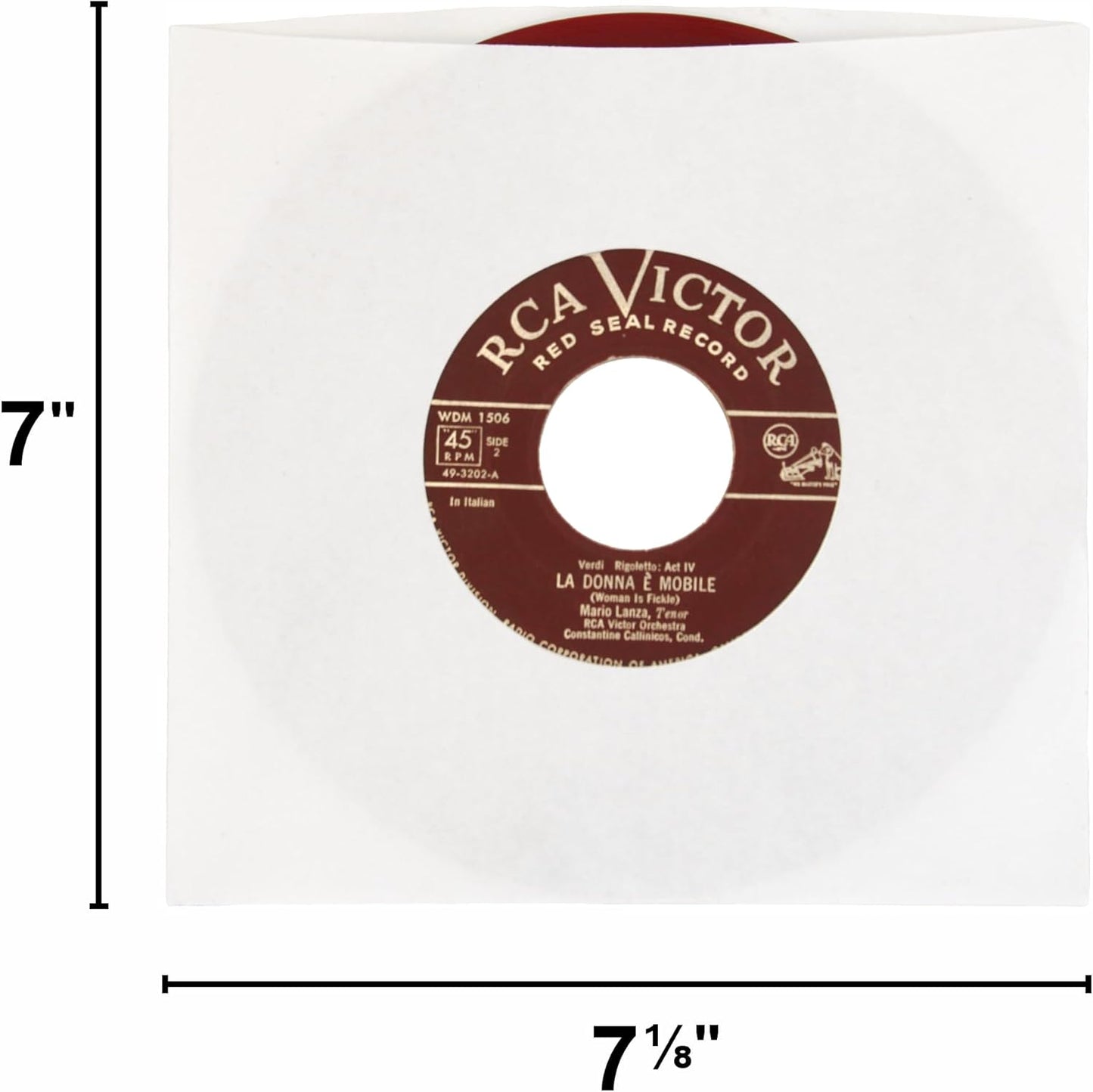 (500) Archival Quality Acid-Free Heavyweight Paper Inner Sleeves for 7 Inch Vinyl Records #07IW